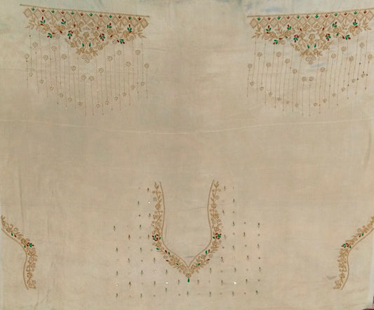 Zehra Taar Embellished Blouse Piece (Ivory)