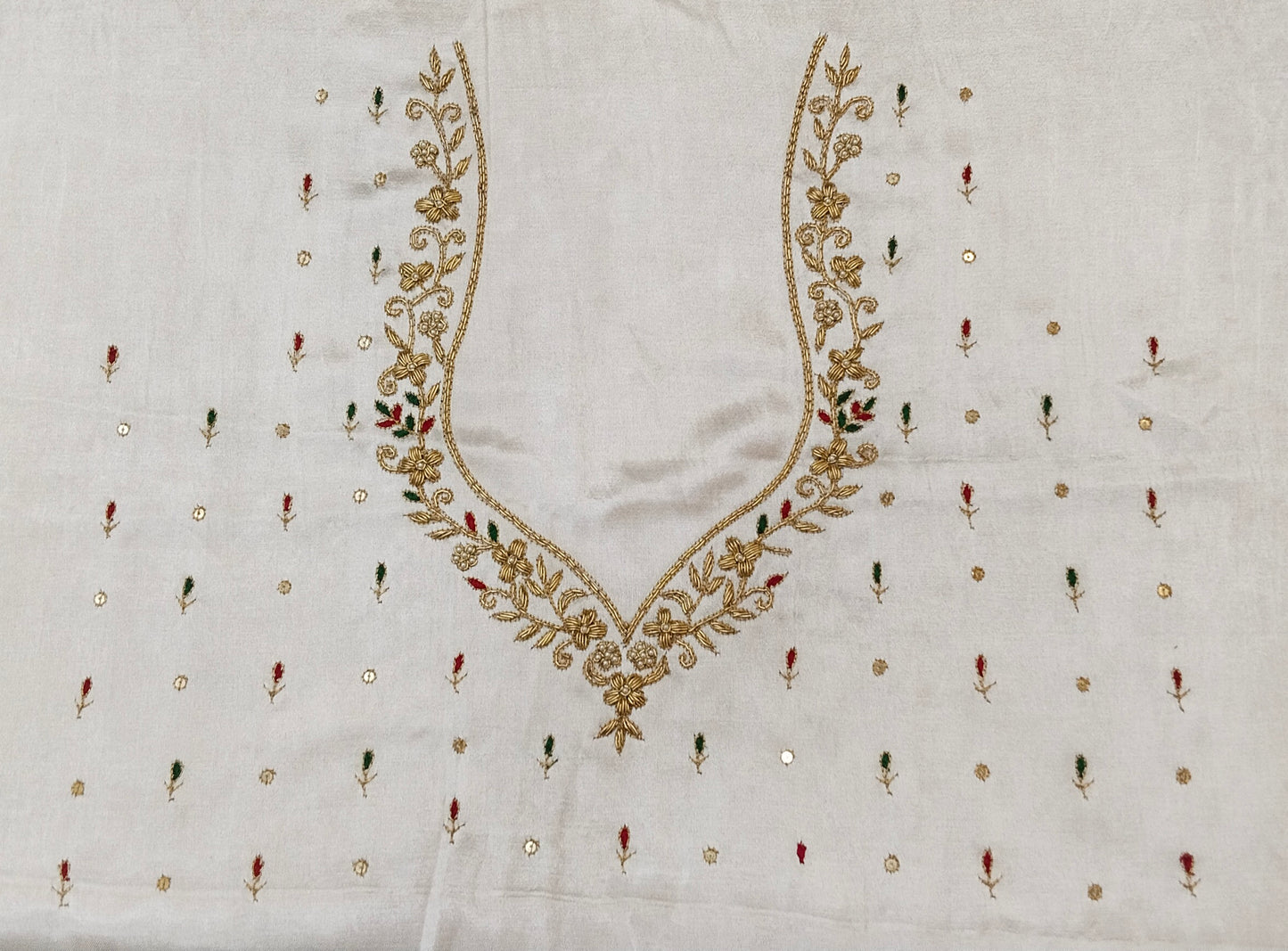 Zehra Taar Embellished Blouse Piece (Off White)