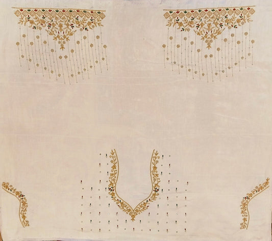 Zehra Taar Embellished Blouse Piece (Off White)