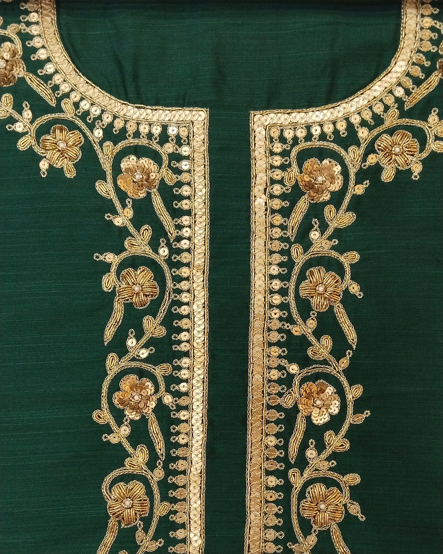 Baagh-e-Aabha Designer Kurta Set (Bottel Green)