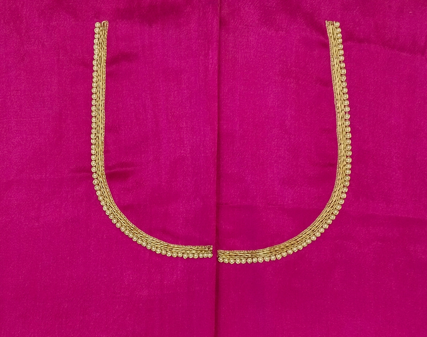 Peacock Elegance Blouse Piece (Dark Pink)