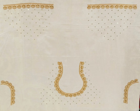 Glam Petal Elegance Blouse Piece (Off White)