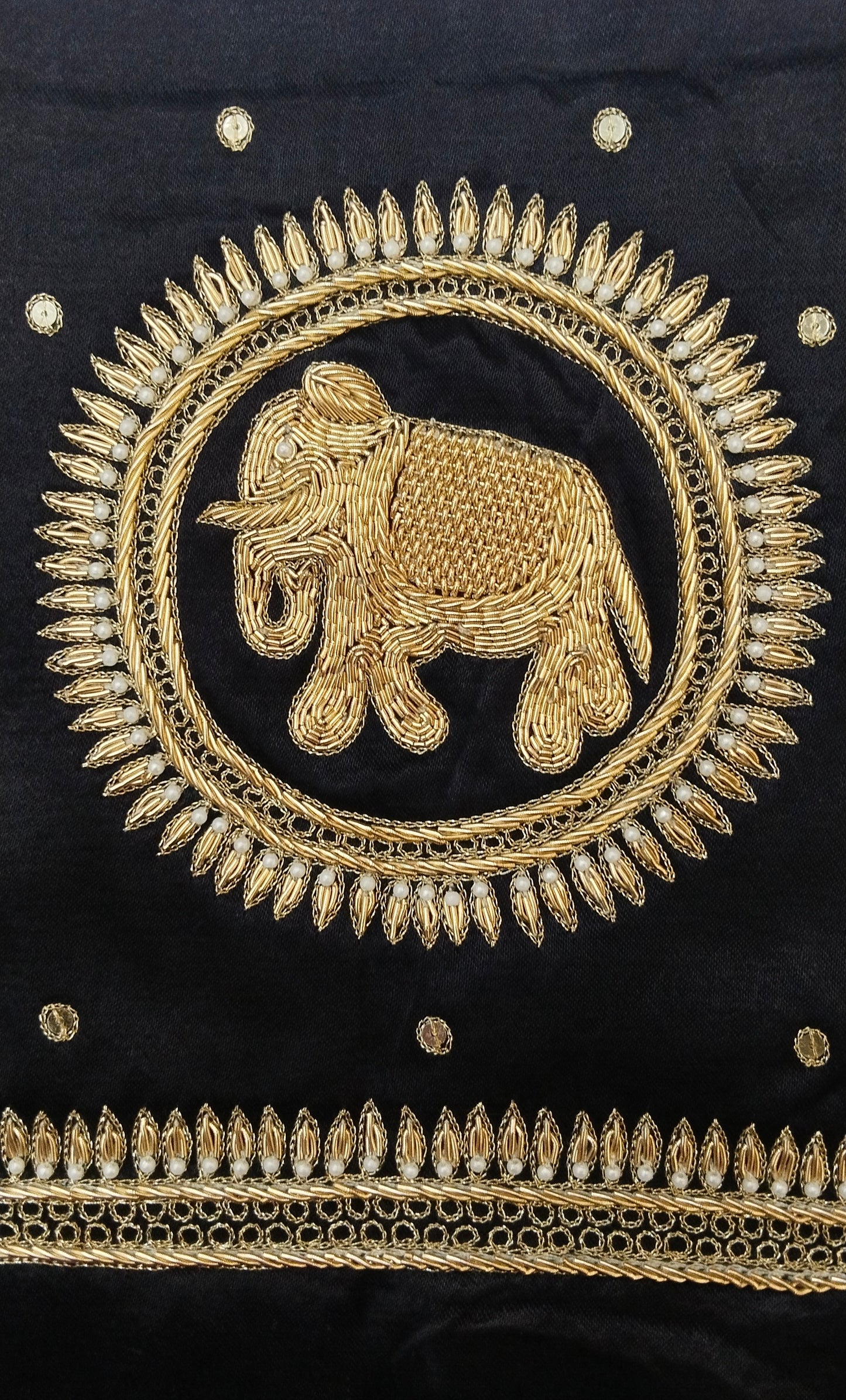 The Elephant Motif Blouse Piece (Black)