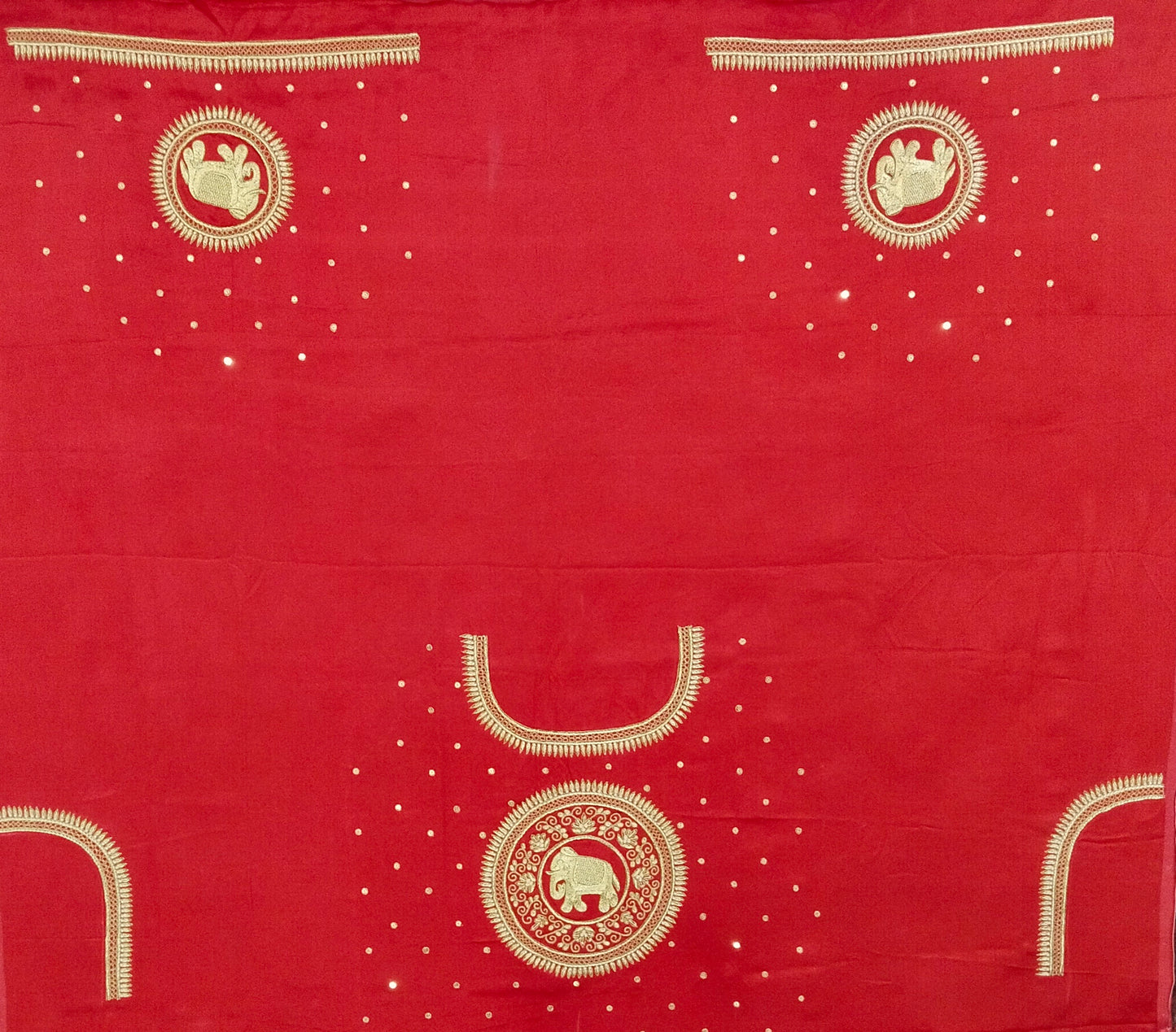 The Elephant Motif Blouse Piece (Red)
