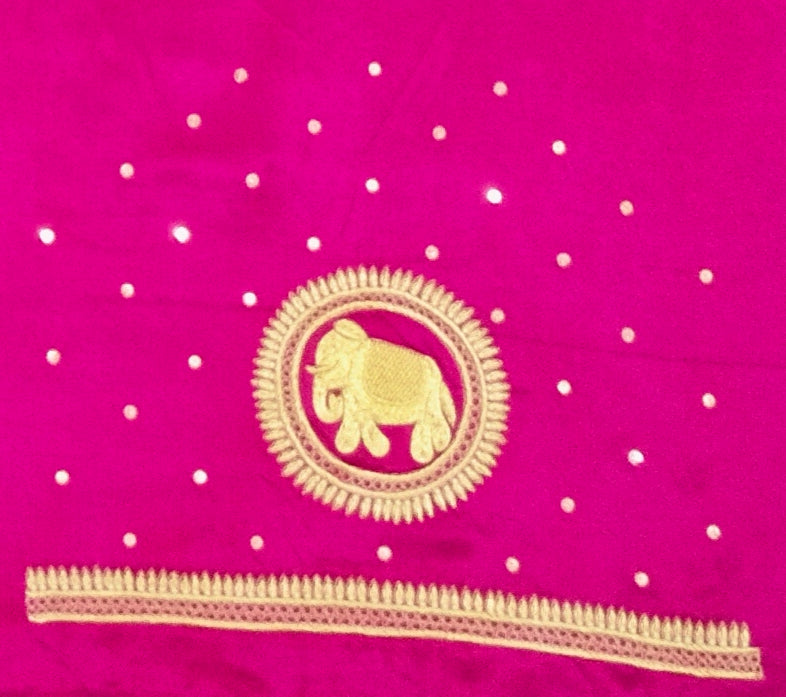 The Elephant Motif Blouse Piece (Pink)