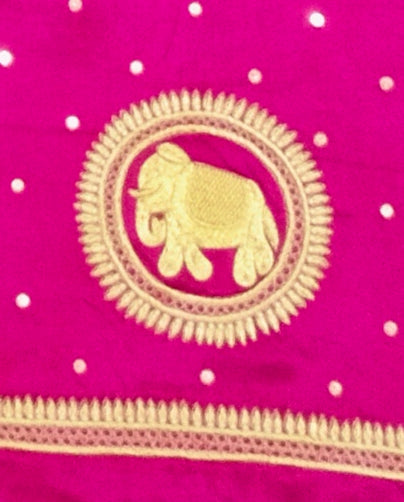 The Elephant Motif Blouse Piece (Pink)
