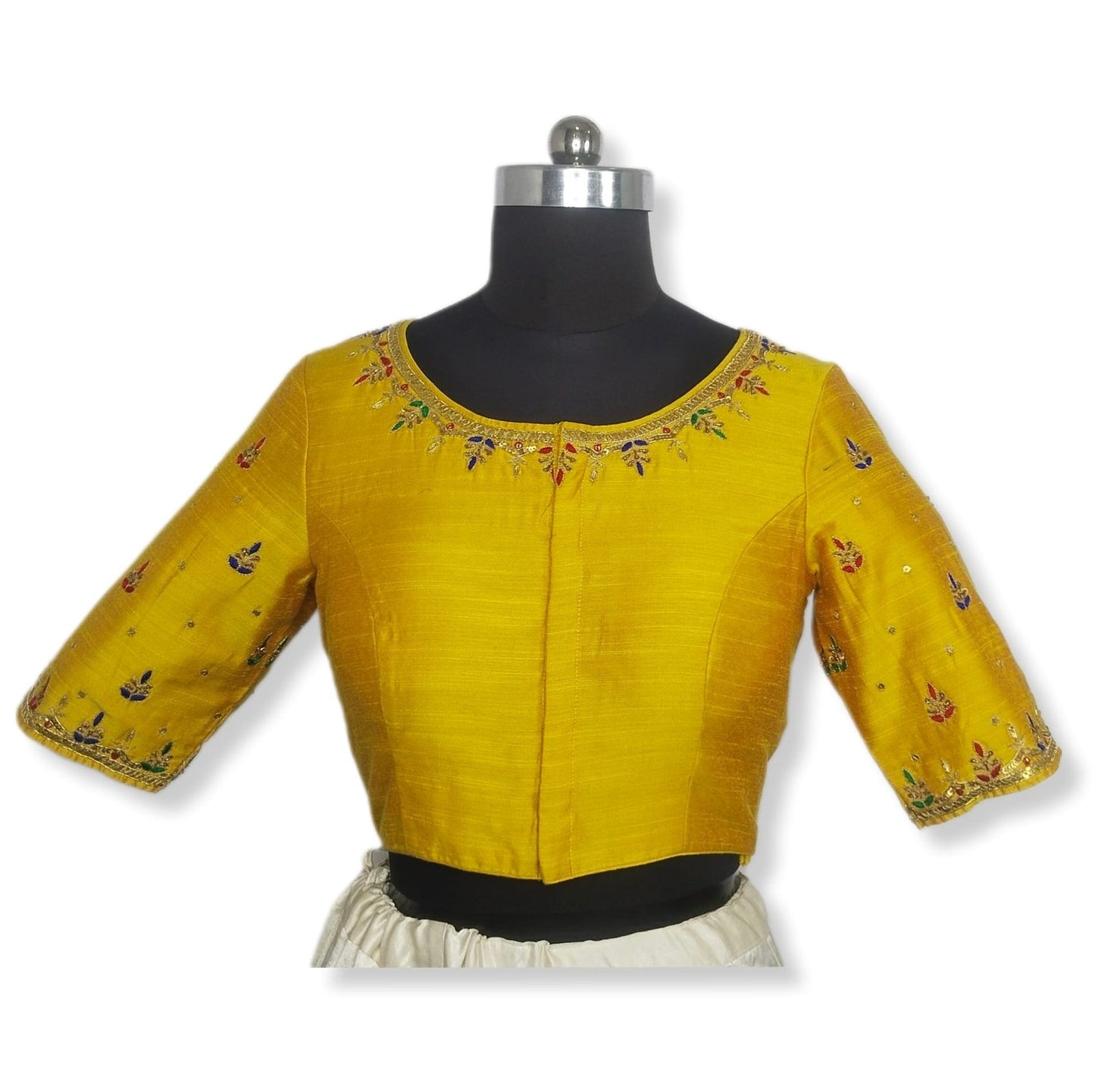 Ethnic Elegance Mandala Butta Blouse (Mustard Yellow)