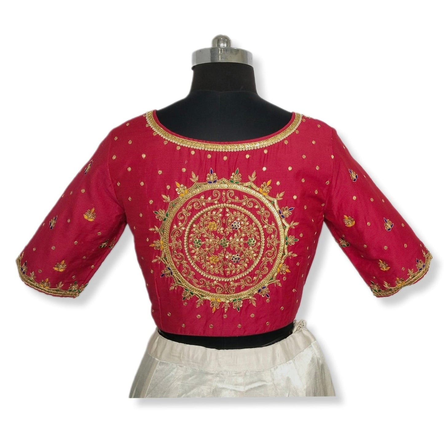 Ethnic Elegance Mandala Butta Blouse (Pink)