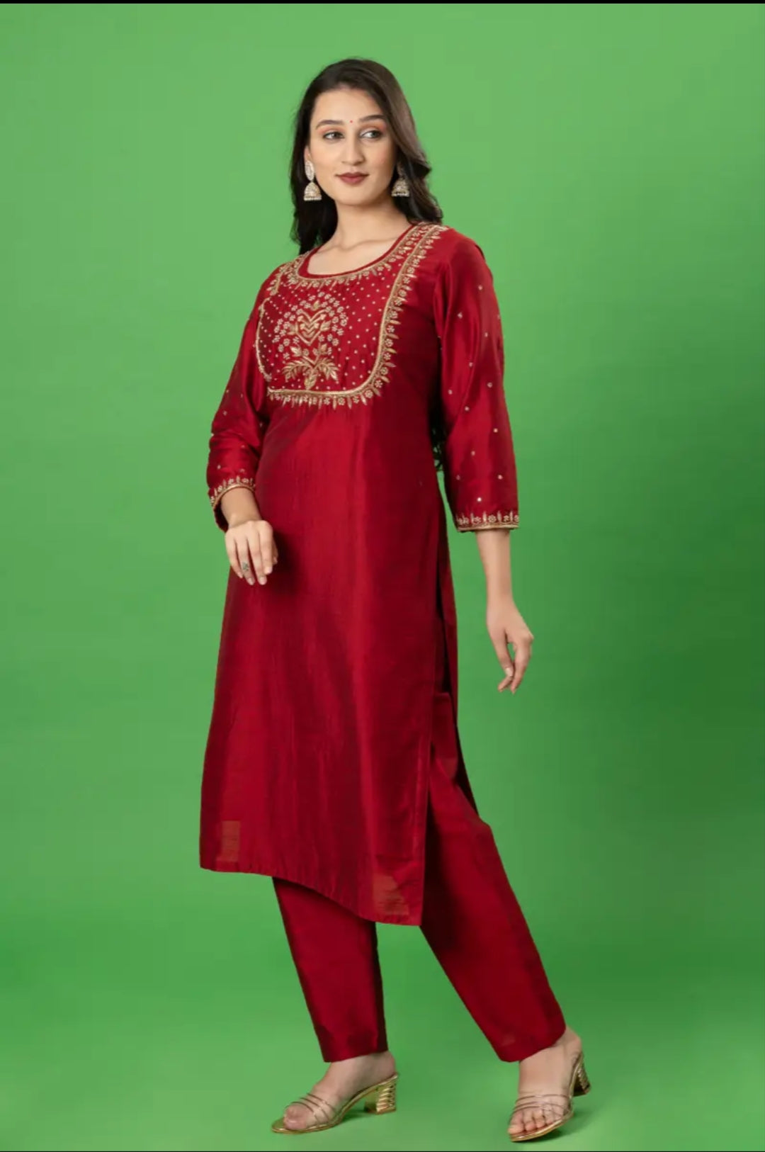 Maroon Zardozi Perl Work Designer Readymade Salwar Suit
