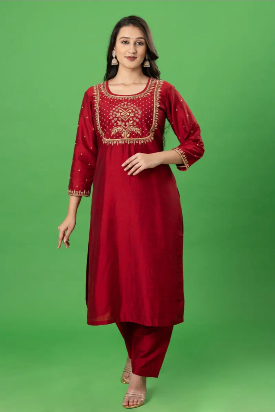 Maroon Zardozi Perl Work Designer Readymade Salwar Suit