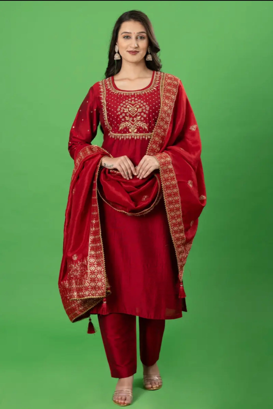 Maroon Zardozi Perl Work Designer Readymade Salwar Suit
