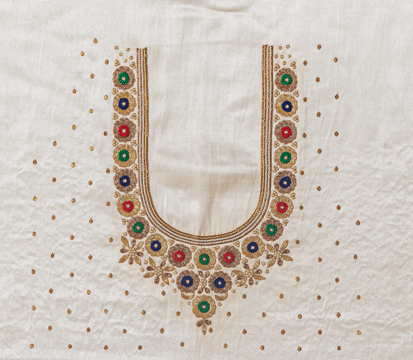 Royal Threads – Resham Zardozi Blouse pis. (Off White)
