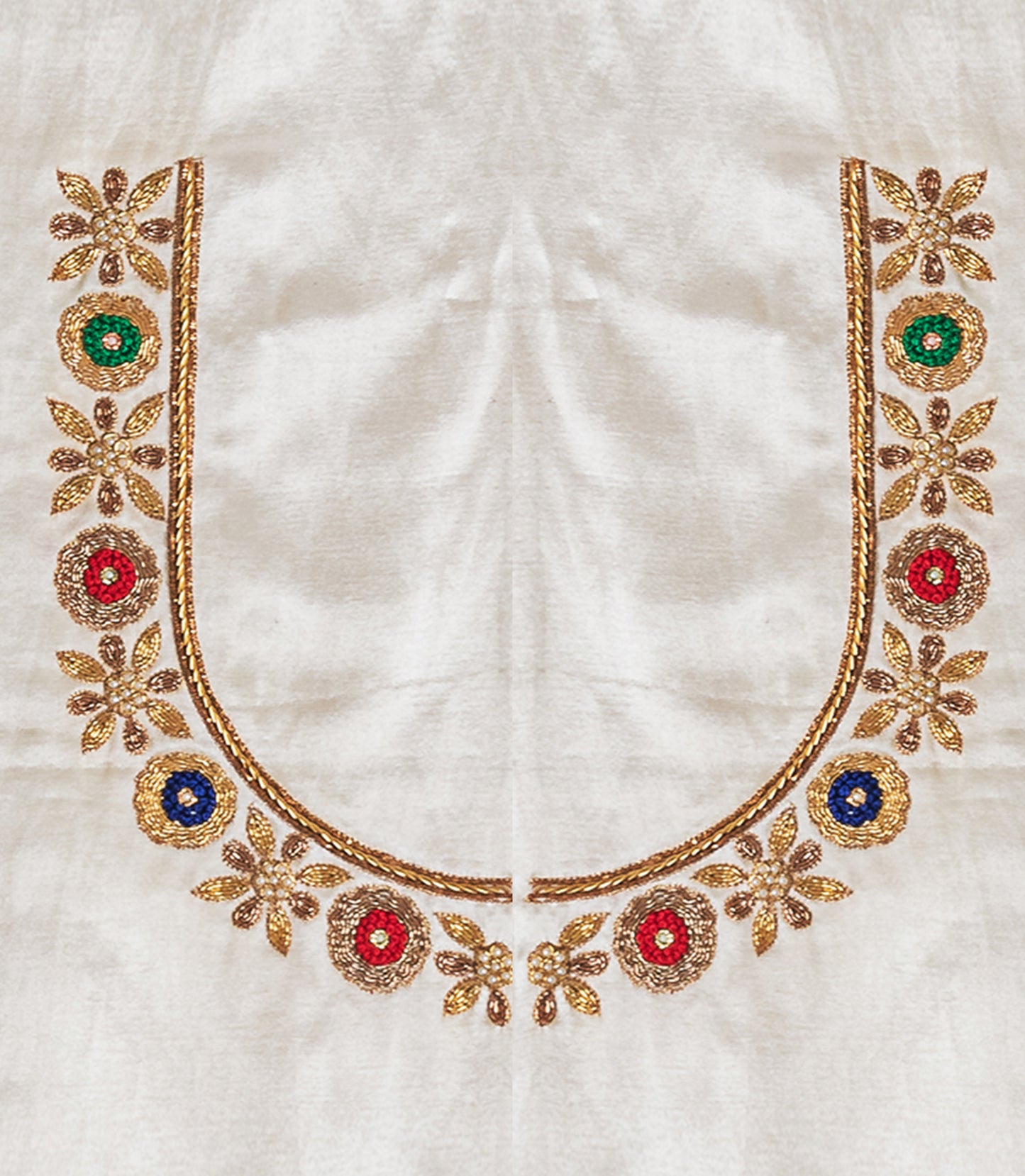 Royal Threads – Resham Zardozi Blouse pis. (Off White)