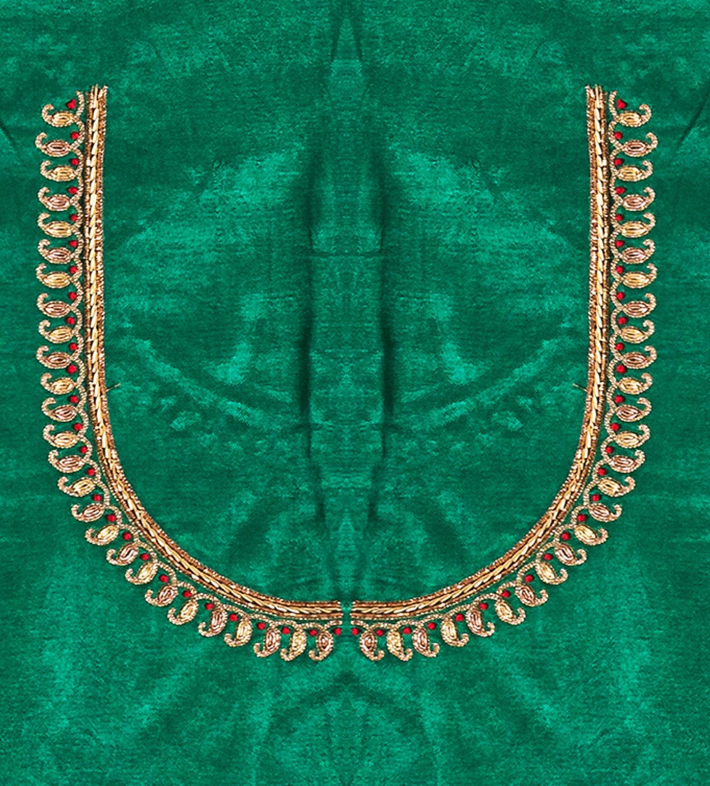 ForestFlair Zardozi Blouse (Green)