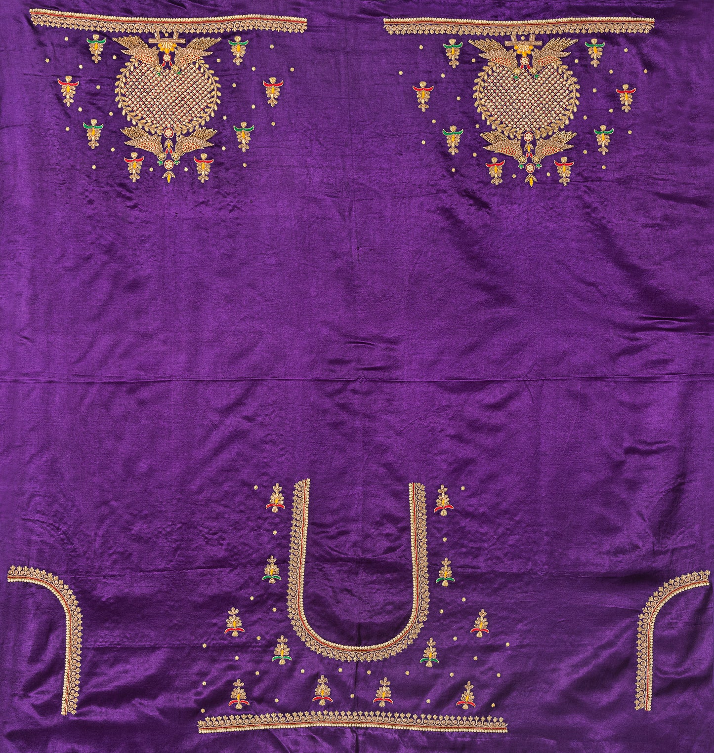 Regal Mandala Zardozi Blouse Piece – Parrot Edition