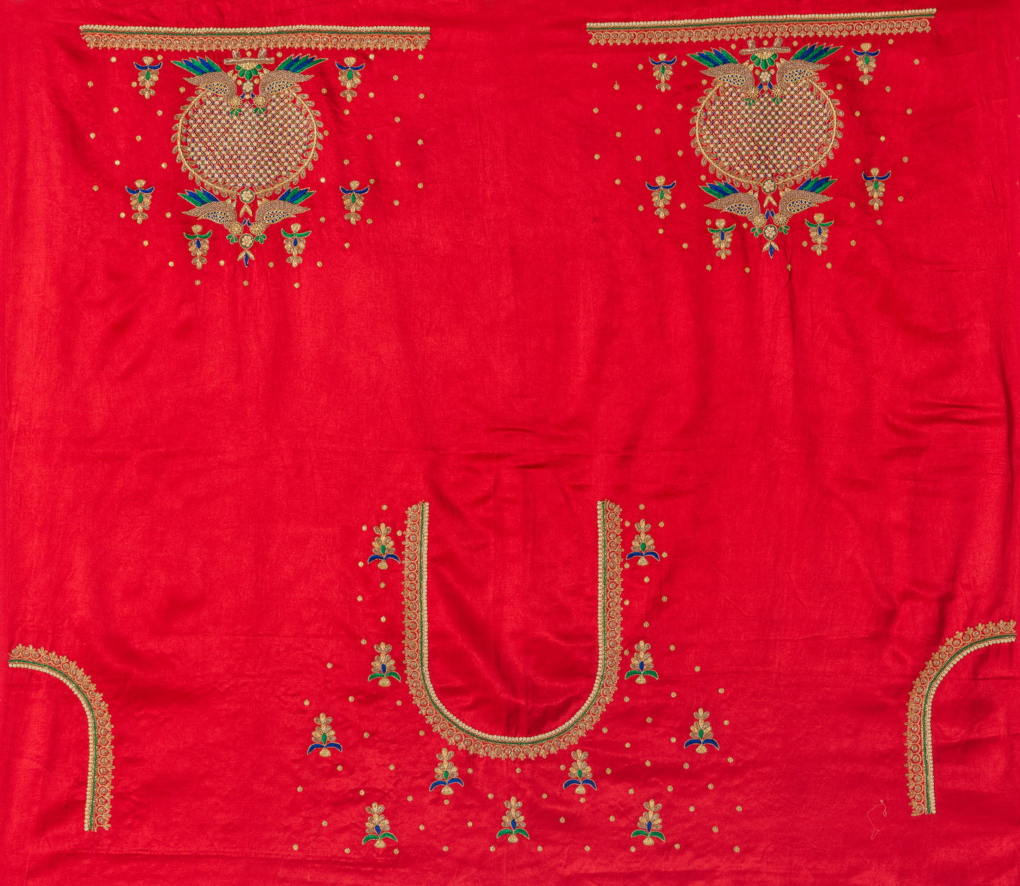 Regal Mandala Zardozi Blouse Piece – Parrot Edition