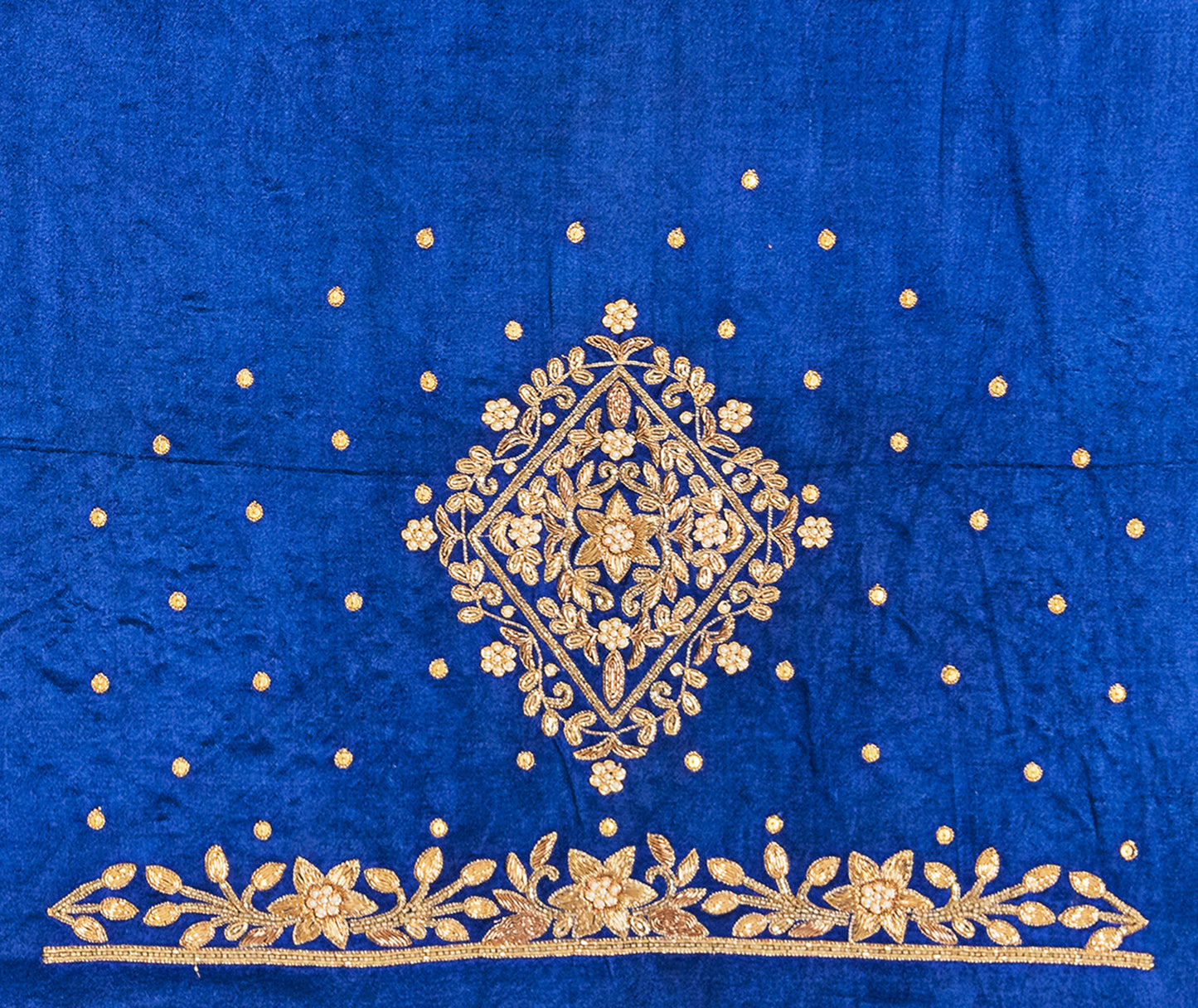 Star Flower Zardozi Work Blouse Pis (Royal Blue)