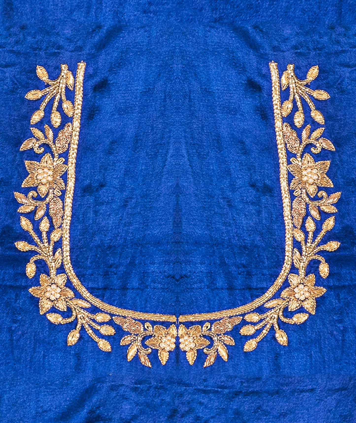 Star Flower Zardozi Work Blouse Pis (Royal Blue)