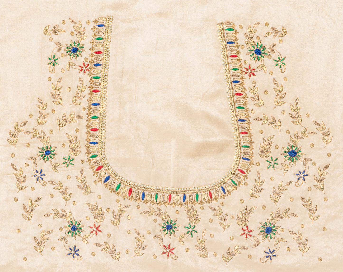 Zardozi Golden Thread Blouse Piece (Ivory)