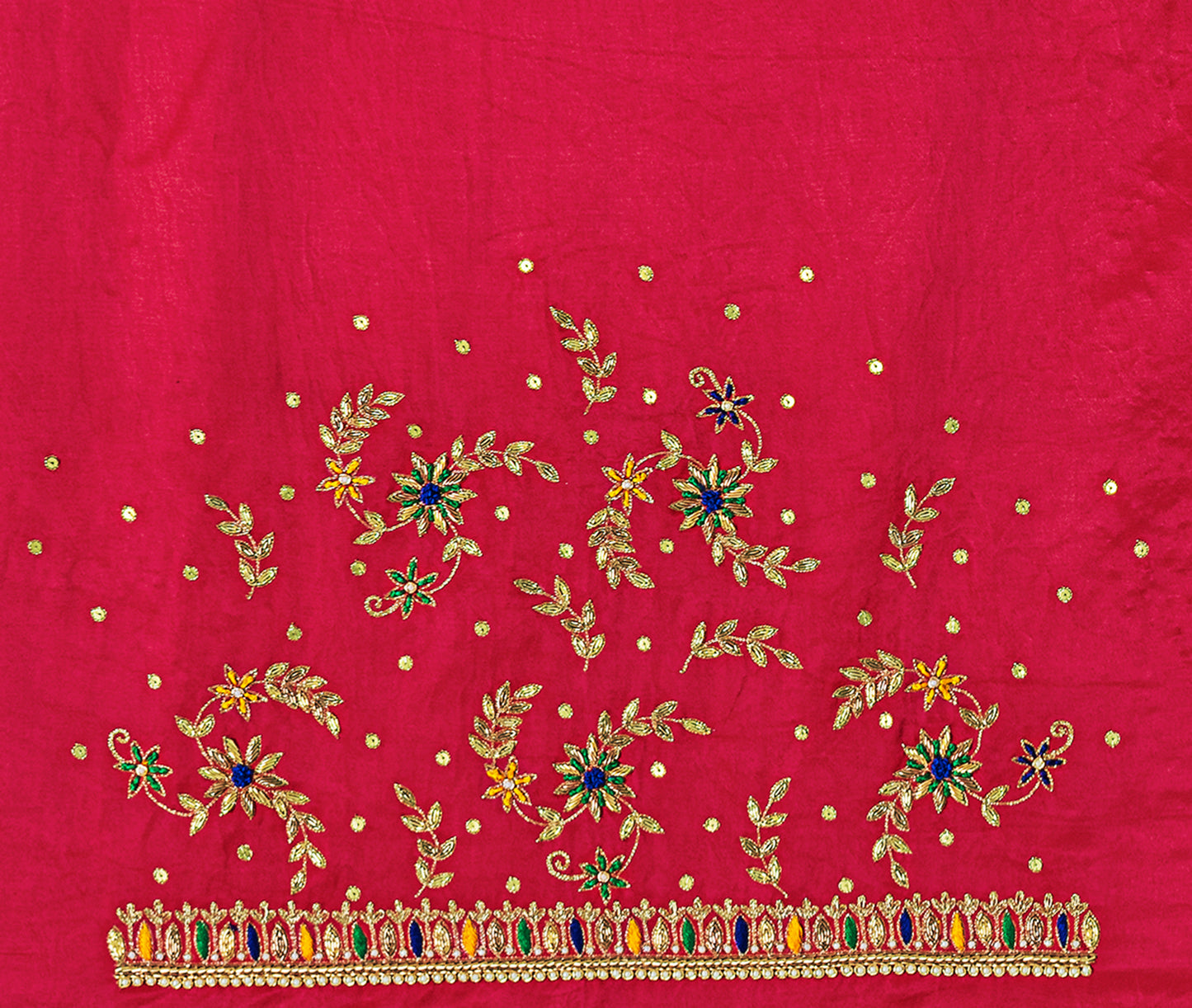 Zardozi Golden Thread Blouse Piece (Cherry Red)