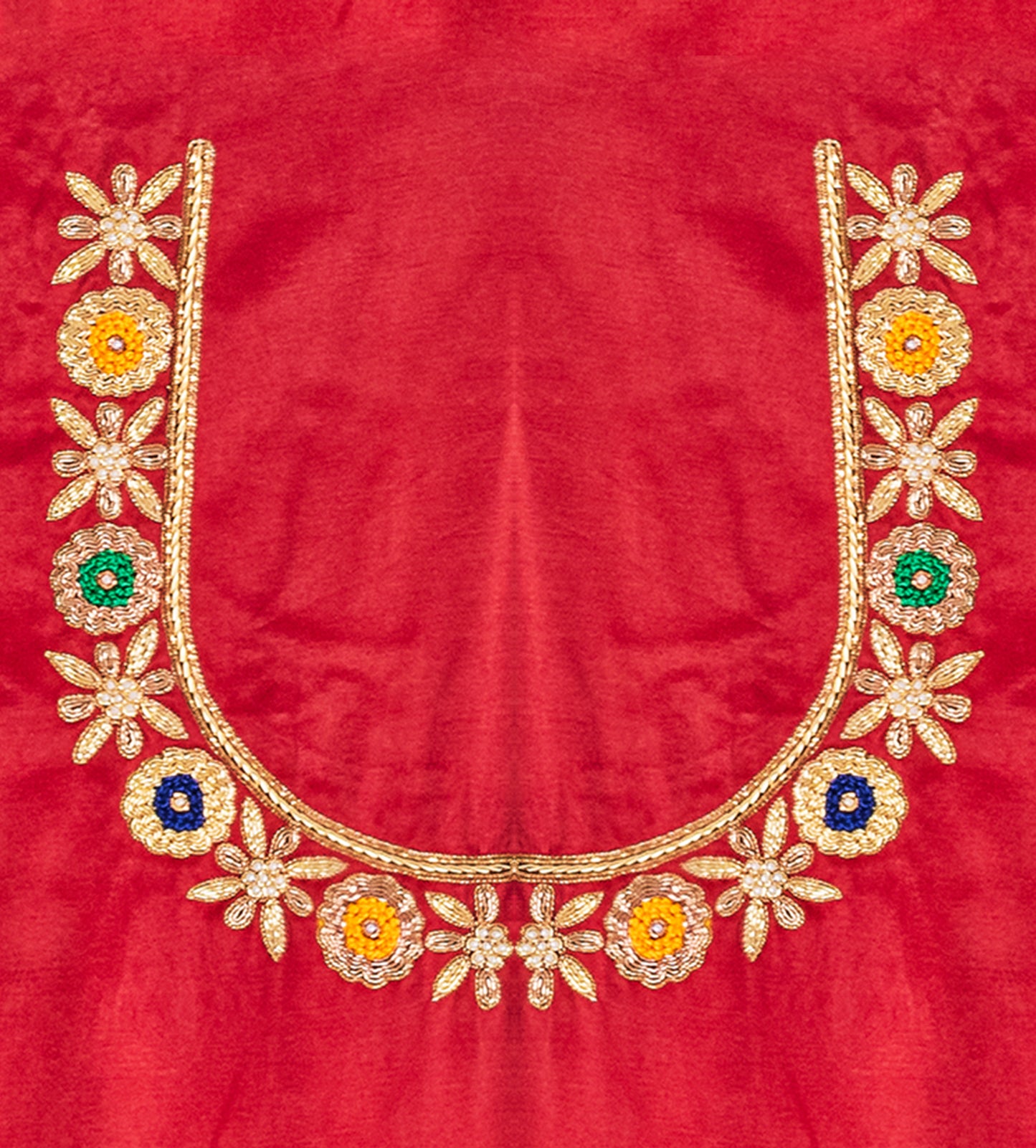 Royal Threads – Resham Zardozi Blouse pis. (Red)