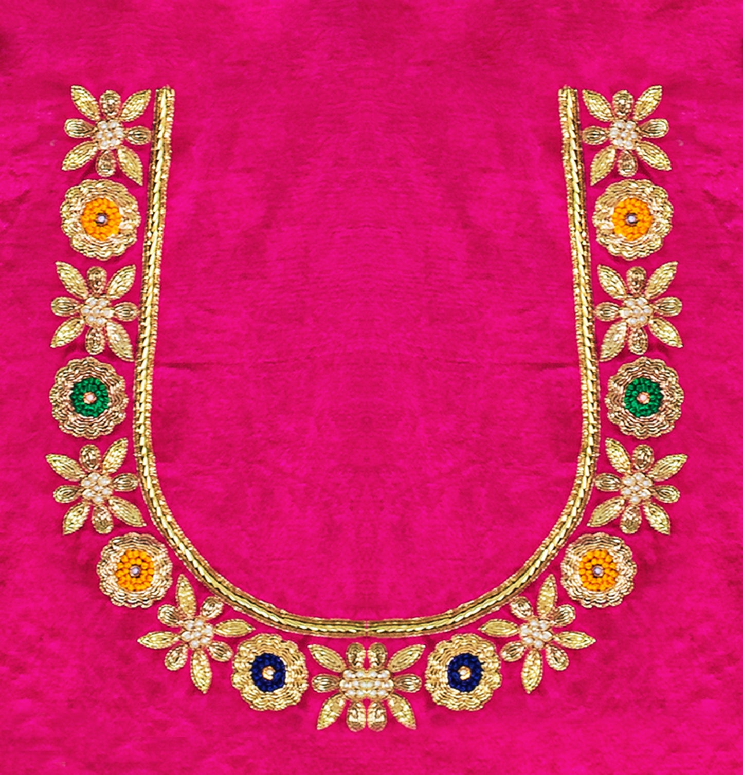 Royal Threads – Resham Zardozi Blouse pis. (Pink)