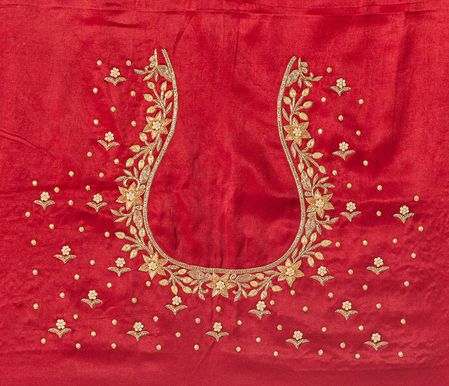 Star Flower Zardozi Work Blouse Pis (Maroon)