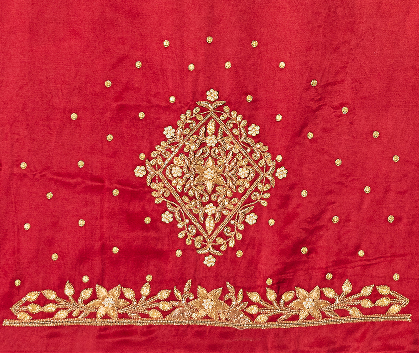 Star Flower Zardozi Work Blouse Pis (Maroon)