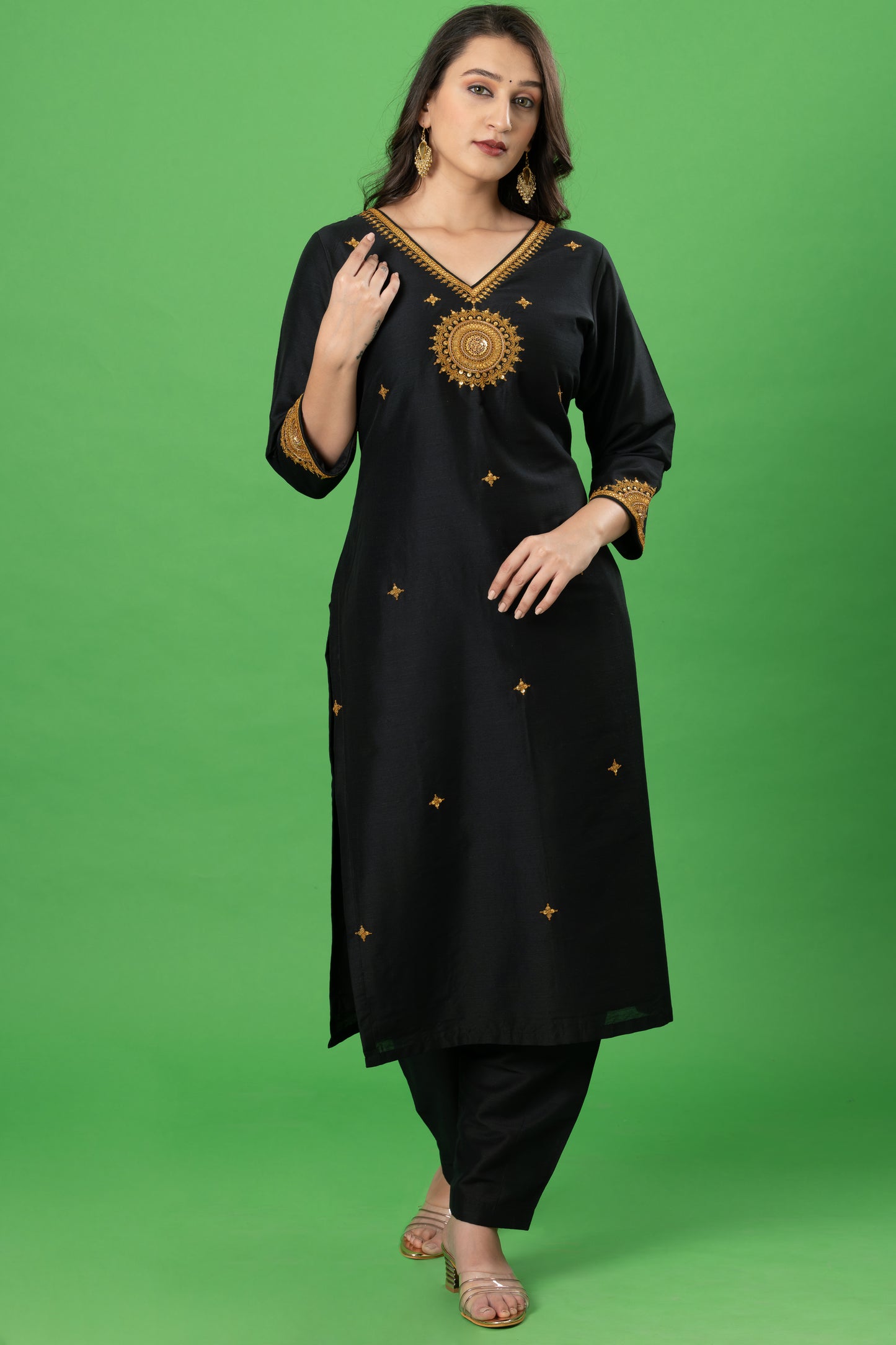 Black Mandala Marodi Zardozi Work Designer Readymade Salwar Suit
