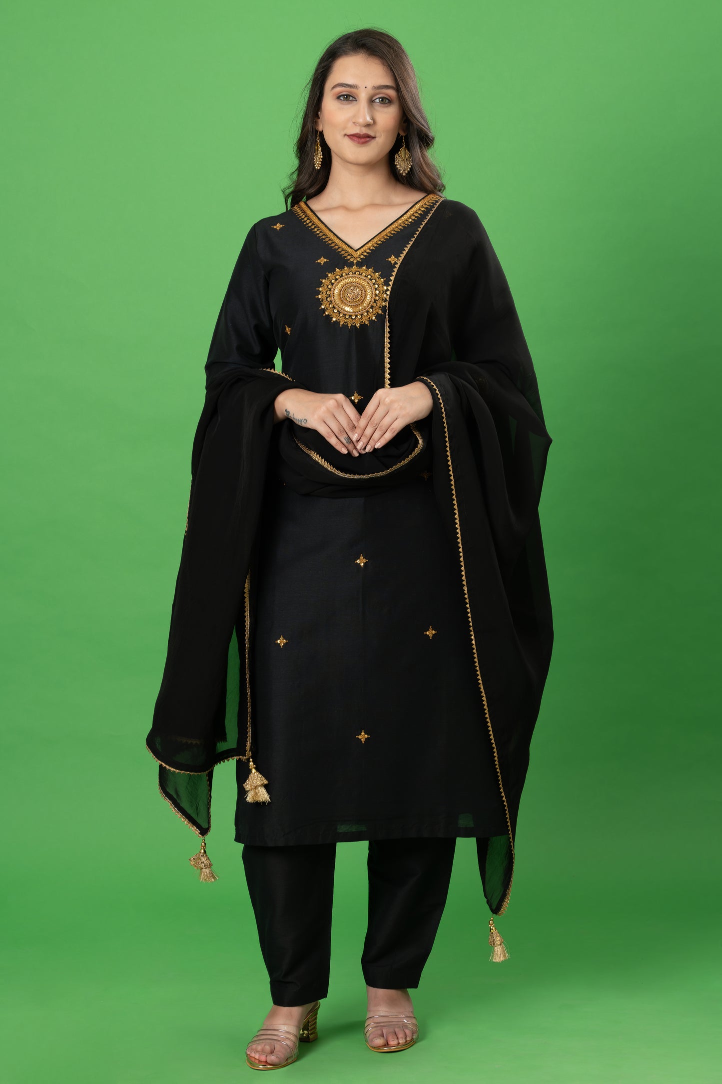 Black Mandala Marodi Zardozi Work Designer Readymade Salwar Suit