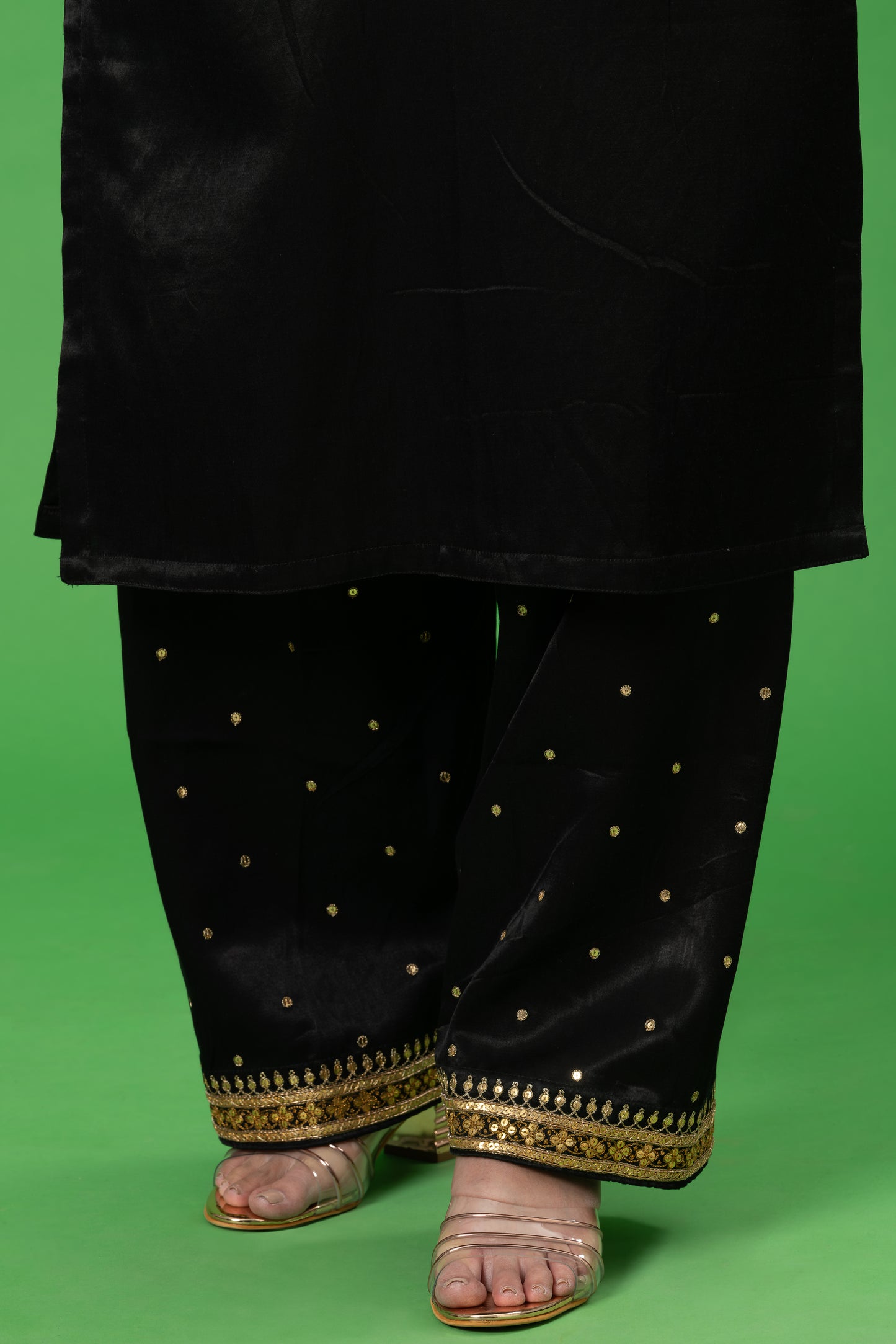 Black Aabha Marodi Zardozi Work Resigner Readymade Plazo Suit