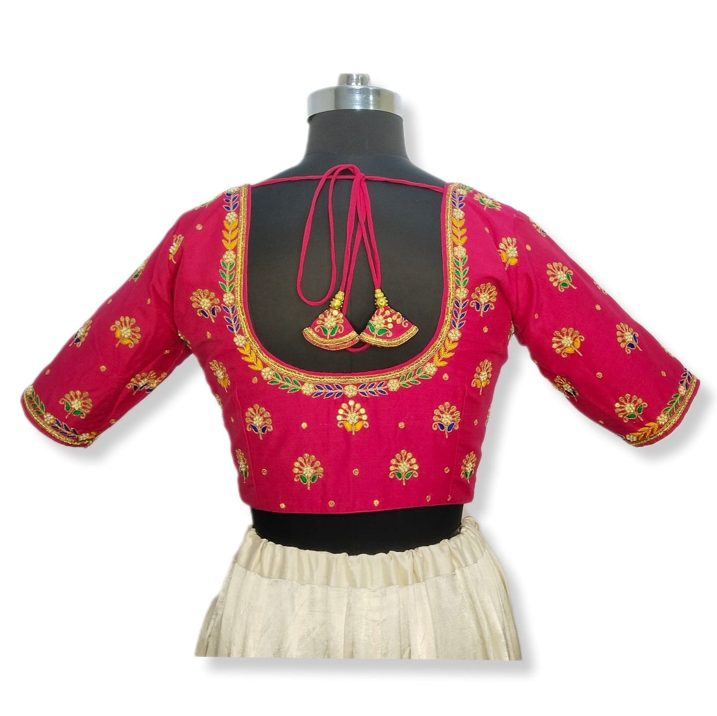 Heritage Blouse – Zardozi Embroidered with Round cut Design