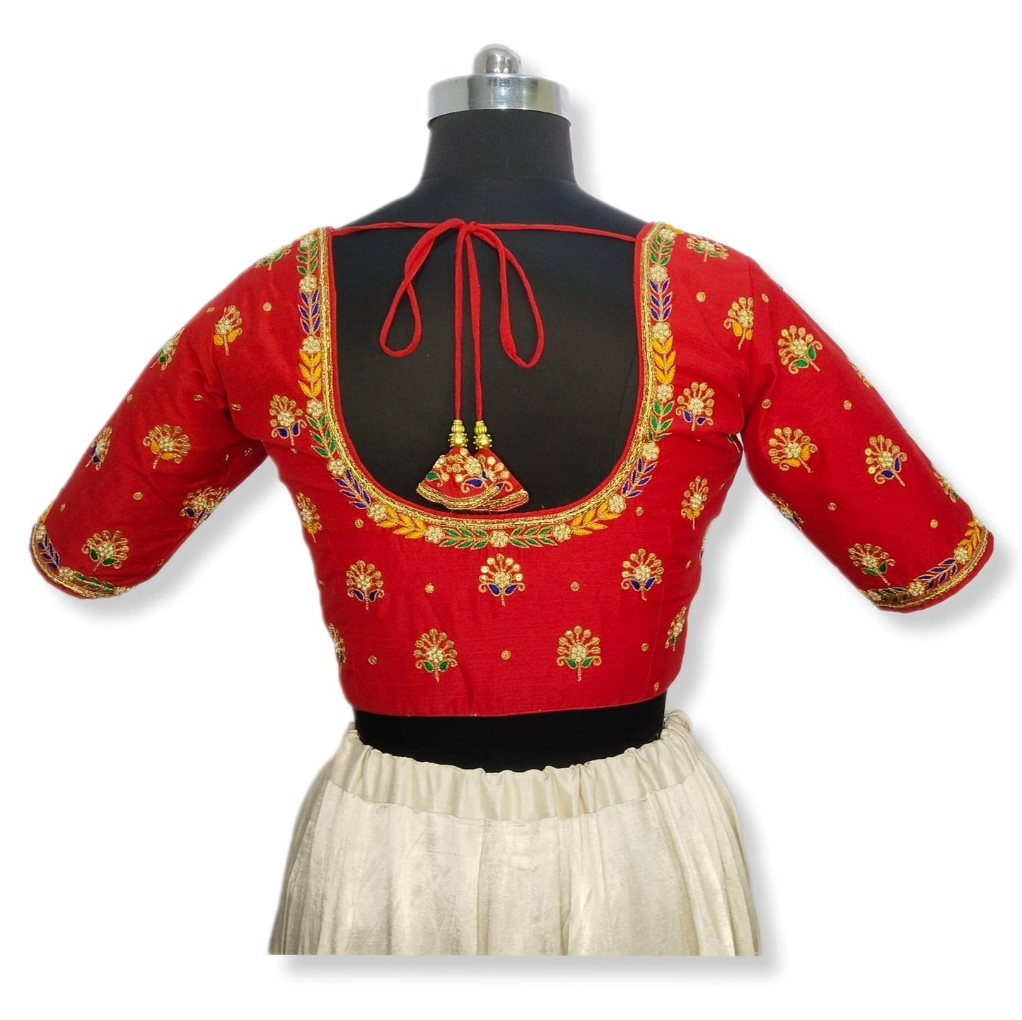 Heritage Blouse – Zardozi Embroidered with Round cut Design