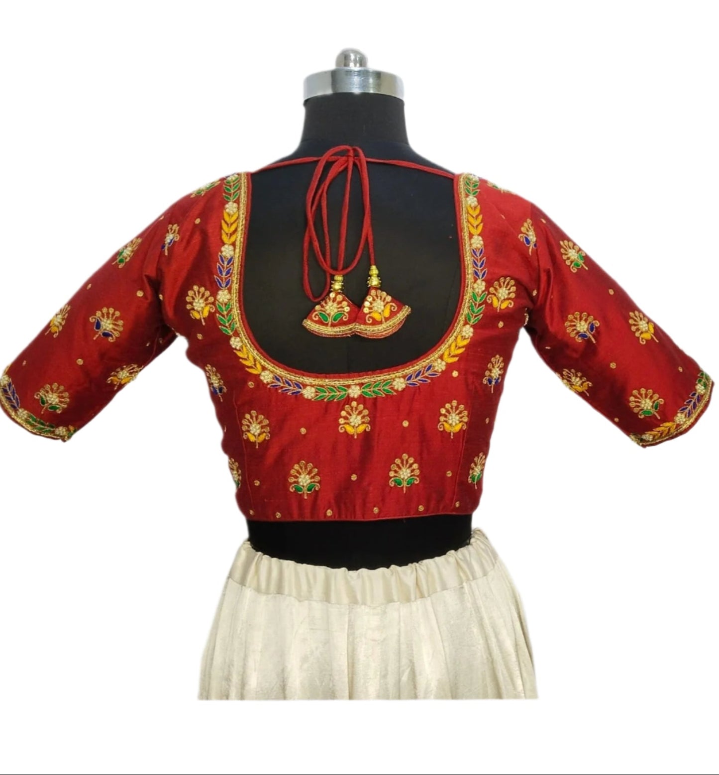 Heritage Blouse – Zardozi Embroidered with Round cut Design