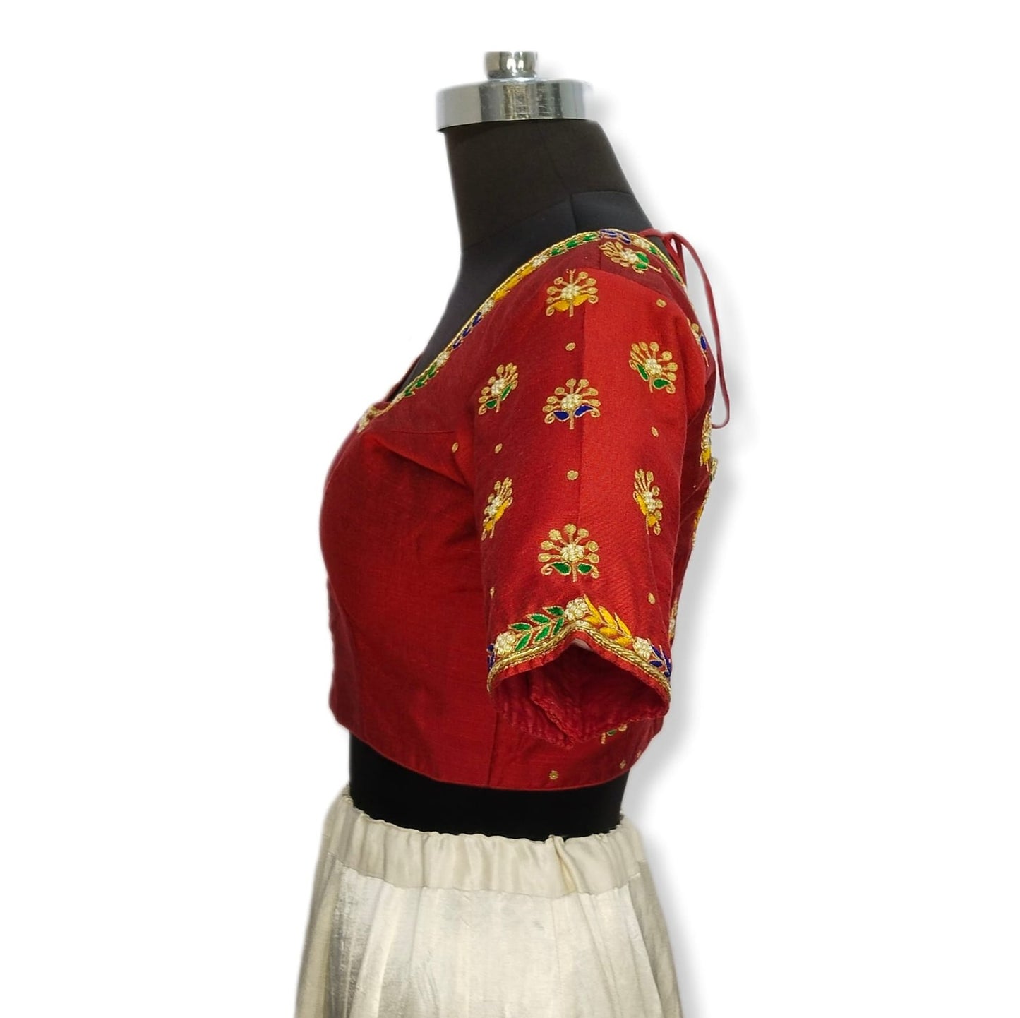 Heritage Blouse – Zardozi Embroidered with Round cut Design