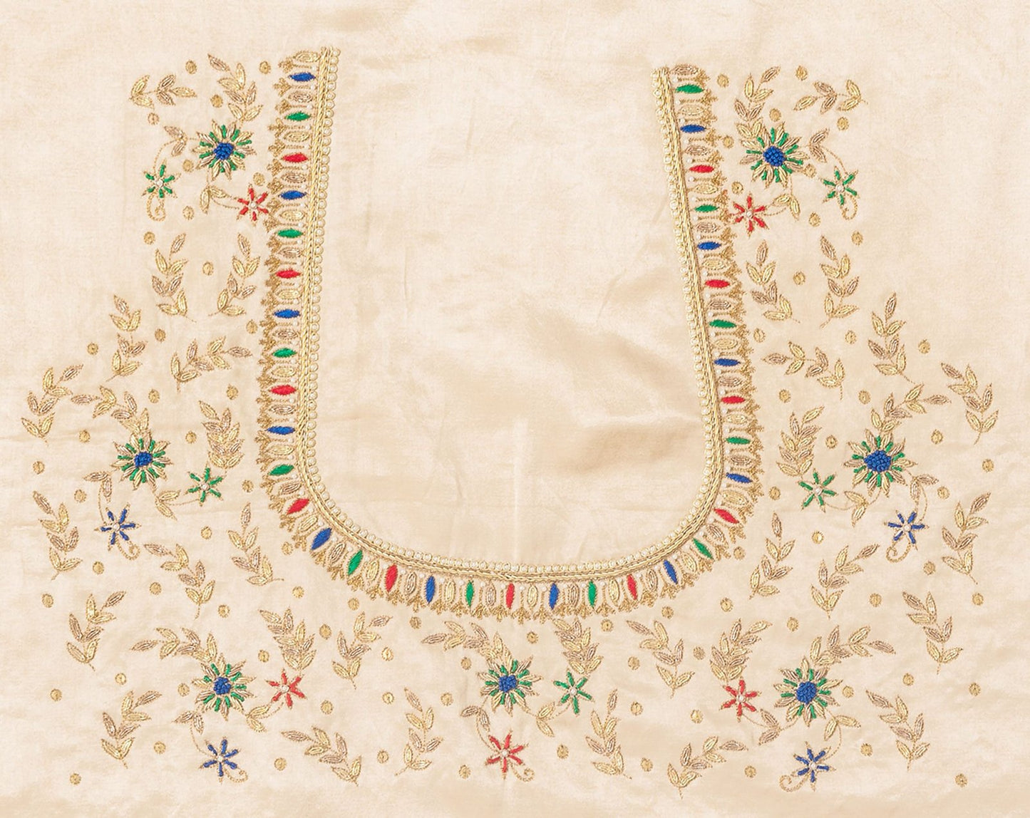 Zardozi Golden Thread Blouse Piece (Ivory)