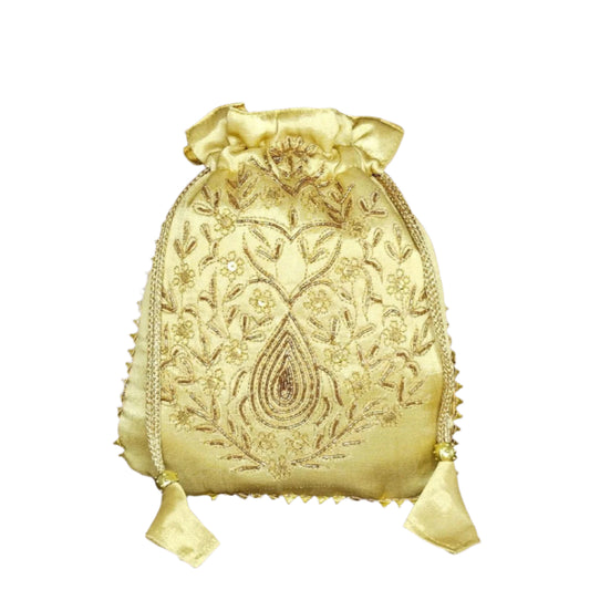Beautiful Zardozi  Work Potli Batwa (Golden)