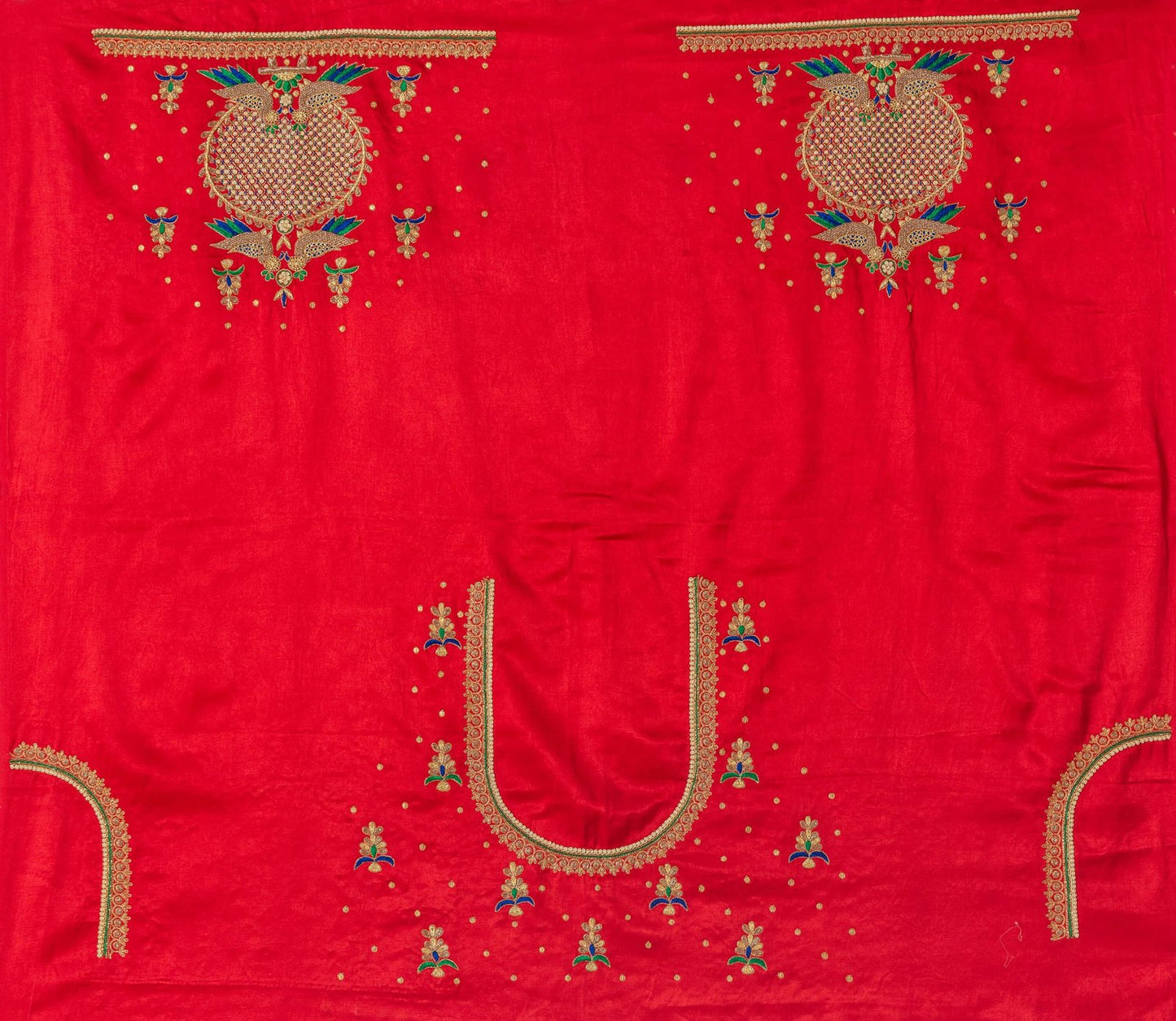 Regal Mandala Zardozi Blouse Piece – Parrot Edition