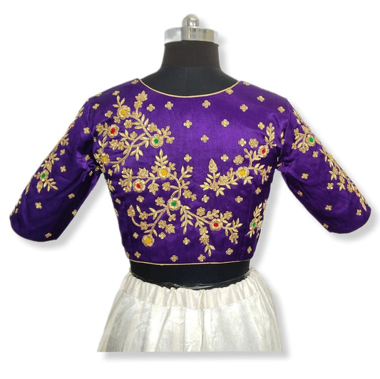 Asymmetric Zardozi Art Blouse