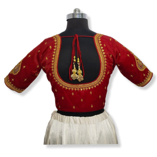 Vivah Vogue Marodi Embroidery Blouse (Maroon)