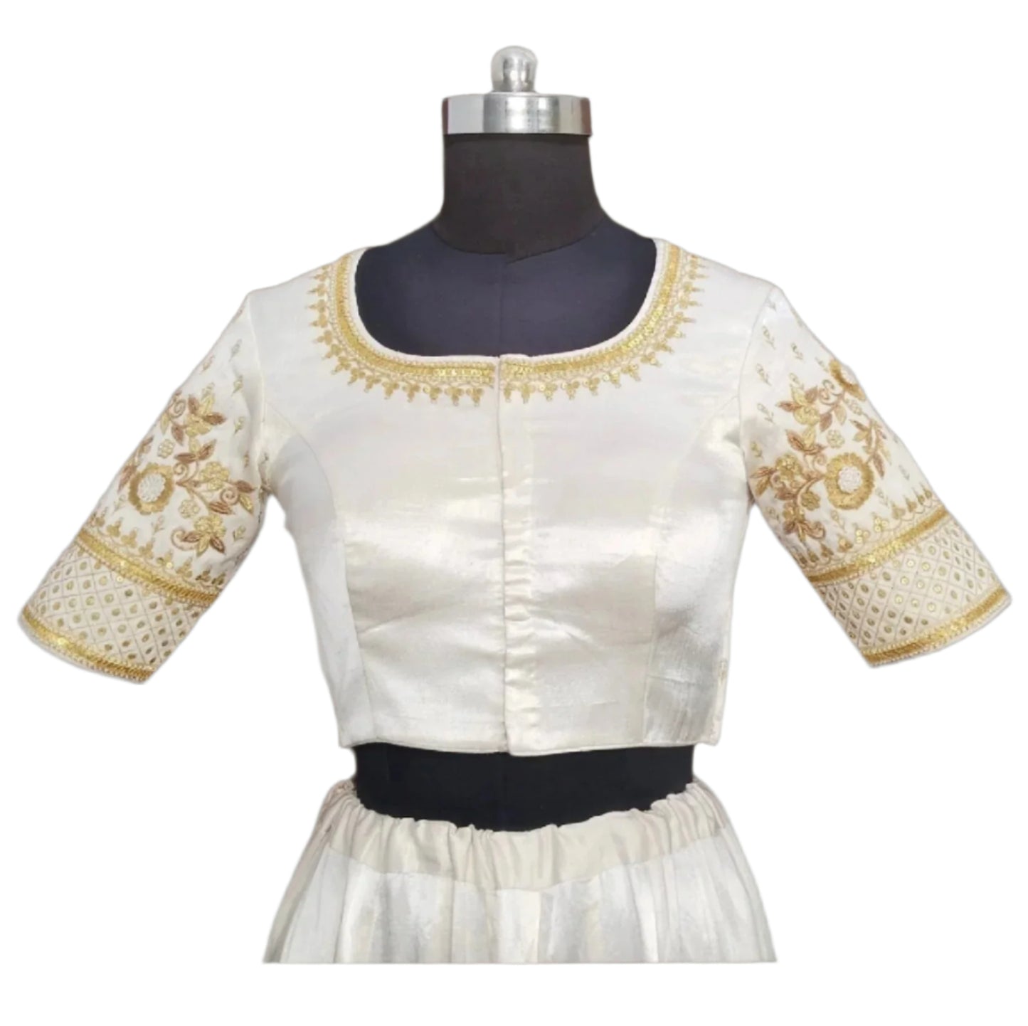 Luxury Ivory Zari Work designer blouse