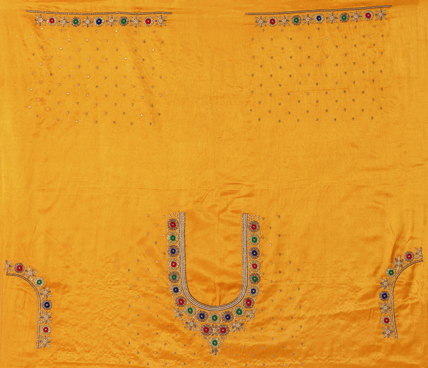 Royal Threads – Resham Zardozi Blouse pis. (Mustard Yellow)