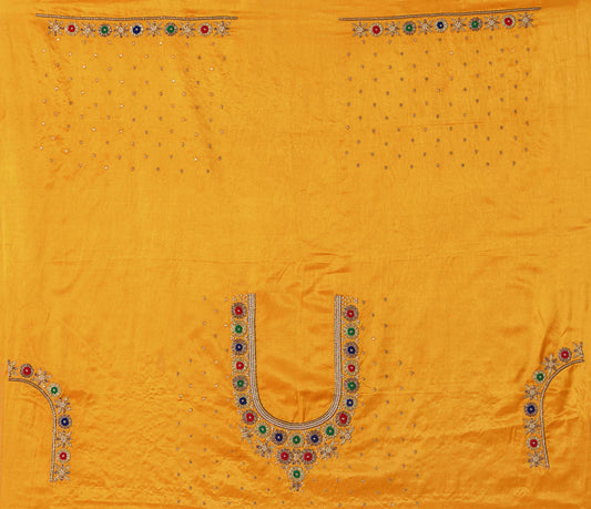 Royal Threads – Resham Zardozi Blouse pis. (Mustard Yellow)