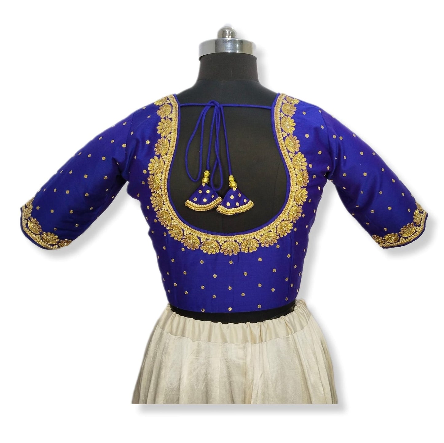 Regal Sabiya Handcrafted Zardozi Blouse (Royal Blue)