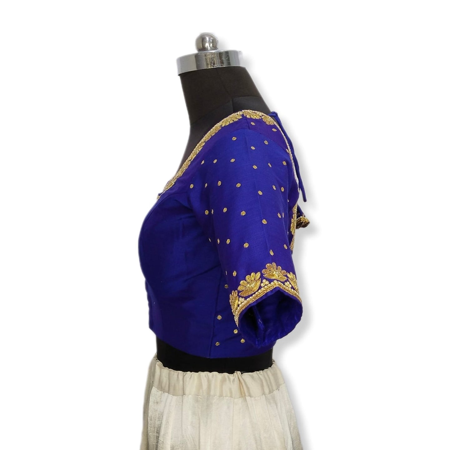 Regal Sabiya Handcrafted Zardozi Blouse (Royal Blue)