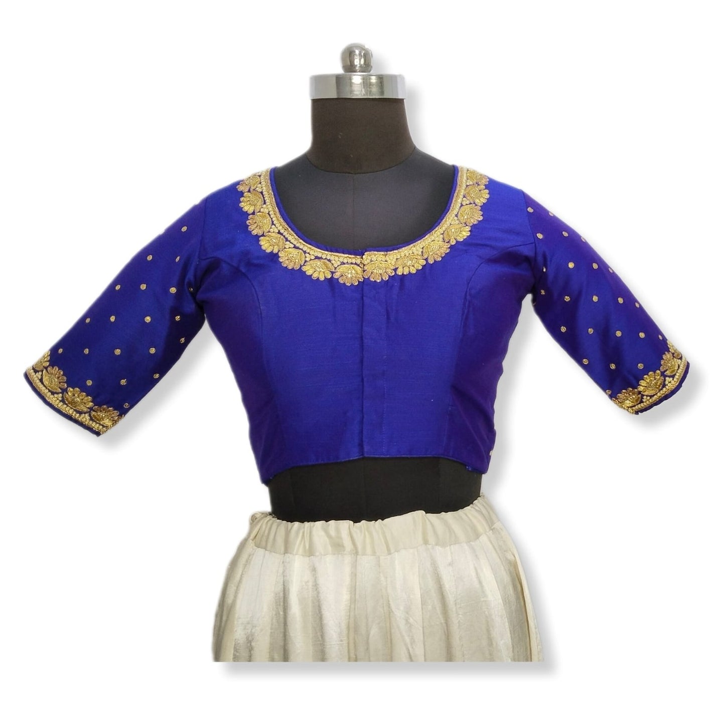 Regal Sabiya Handcrafted Zardozi Blouse (Royal Blue)