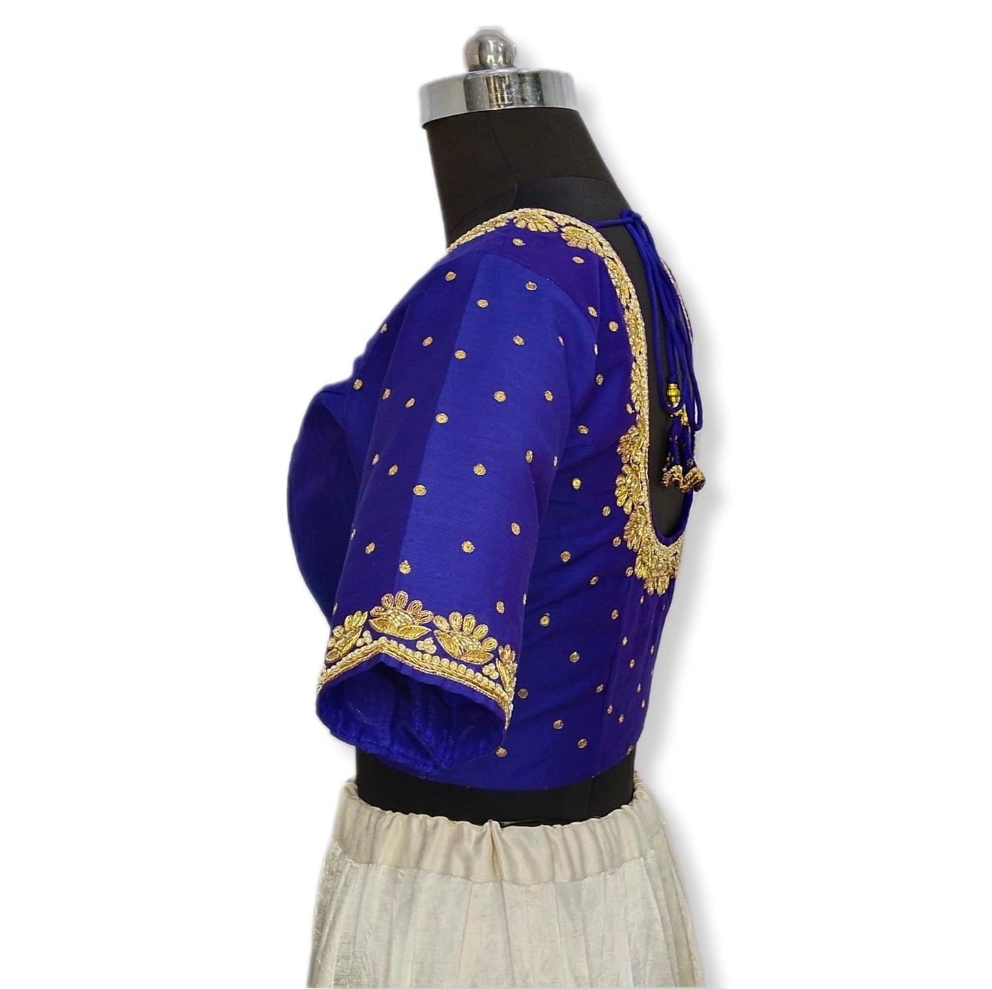 Regal Sabiya Handcrafted Zardozi Blouse (Royal Blue)