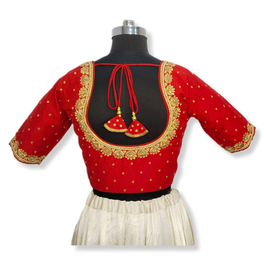 Regal Sabiya Handcrafted Zardozi Blouse (Red)