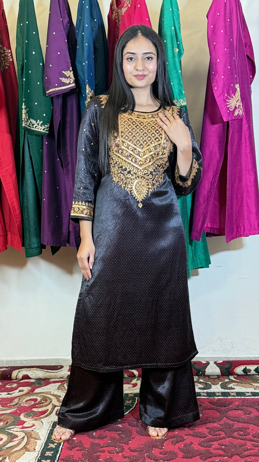 Amira Gold Embroidered Kurta Set