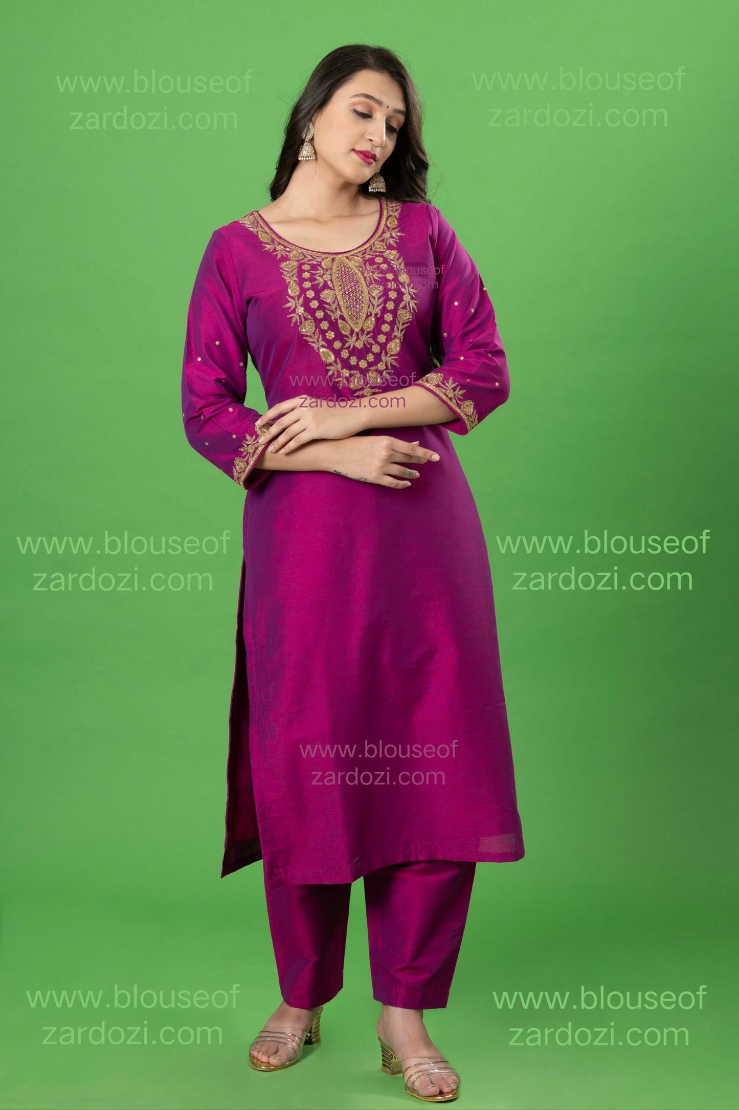 Meganta Hand Work Designer Readymade Salwar Suit